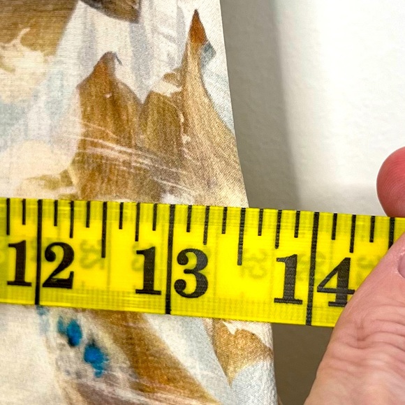 ALLSAINTS,Soft Blue with a Painterly Pattern printed in Italy 100% Silk, EUC - Picture 12 of 16